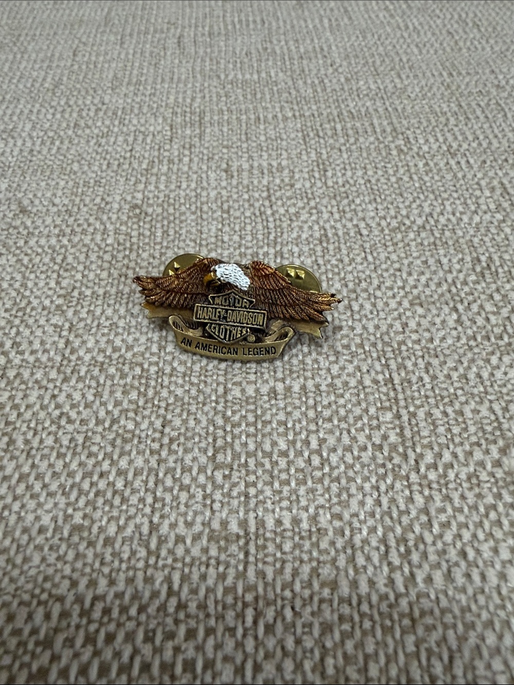 Harley-Davidson Eagle Banner Pin in Brown and Gold
